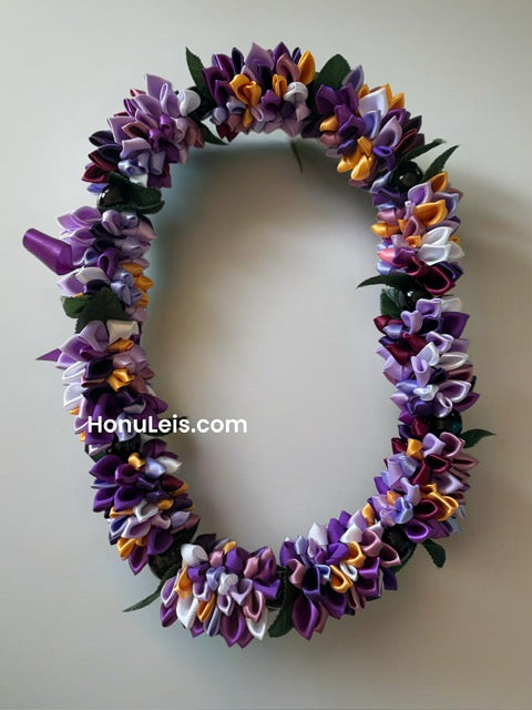 Ribbon Petal Lei - Purple