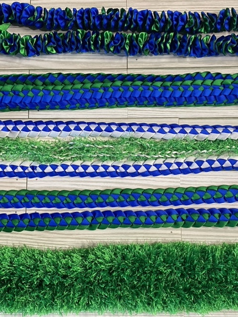 5 Lei Pack - Green & Royal Blue