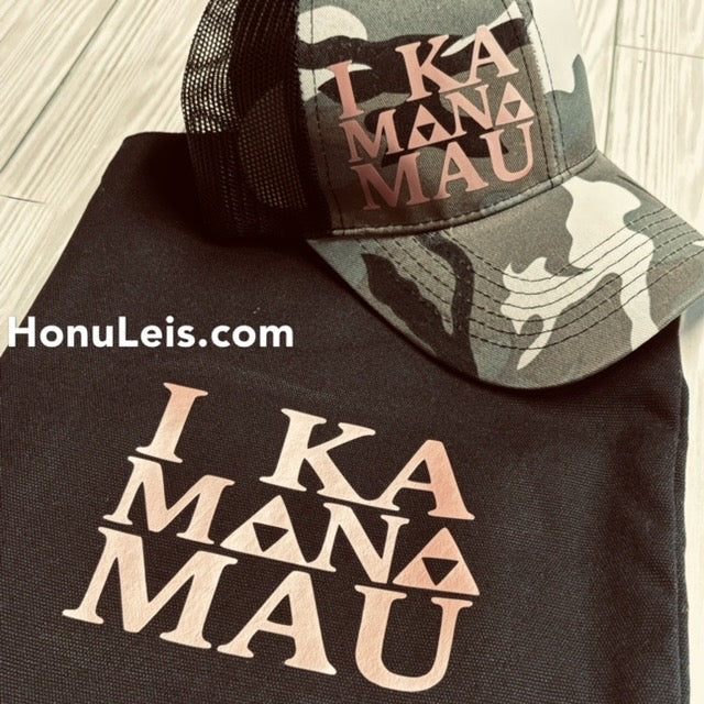 Camo Hat & Black Bag with Logo