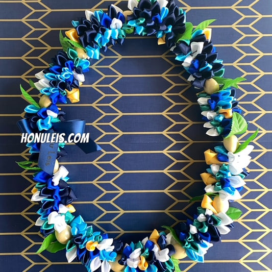 Ribbon Petal Lei - Blue