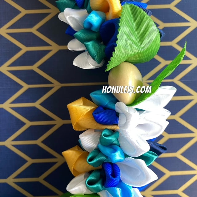 Ribbon Petal Lei - Blue