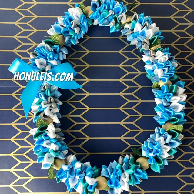 Ribbon Petal Lei - Blue Pastels