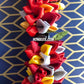 Ribbon Petal Lei - Red & Yellow