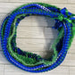 5 Lei Pack - Green & Royal Blue