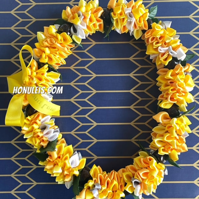 Ribbon Petal Lei - Yellow