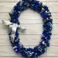 Ribbon Petal Lei - Blue & Silver