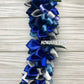 Ribbon Petal Lei - Blue & Silver