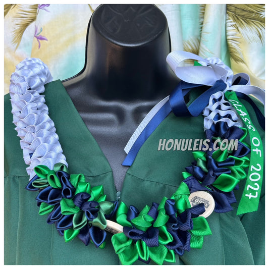 Petal Accent - Green & Navy Blue