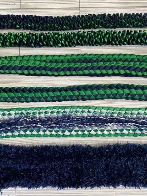 5 Lei Pack - Green & Navy Blue