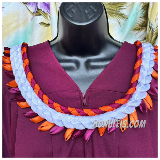 Senior Night Lei - Maroon & Orange