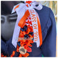 Petal Accent - Navy Blue & Orange