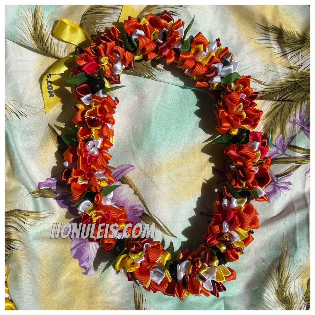 Ribbon Petal Lei - Orange