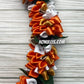 Ribbon Petal Lei - Orange & Teal