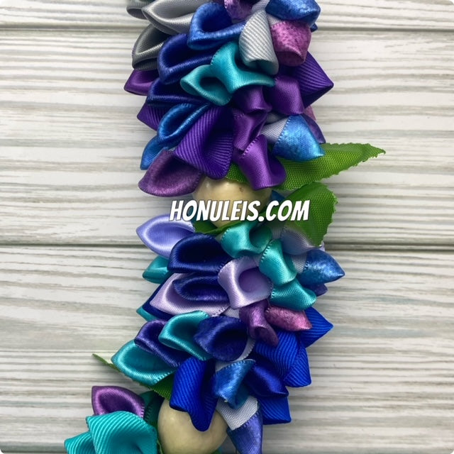 Ribbon Petal Lei - Purple Ombre