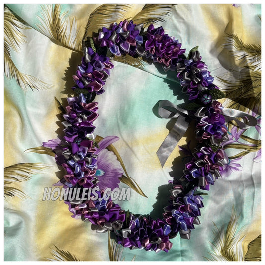Ribbon Petal Lei - Purple
