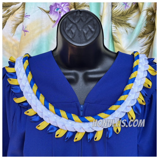 Senior Night Lei - Gold & Royal Blue