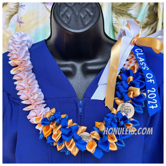 Petal Accent - Gold & Royal Blue