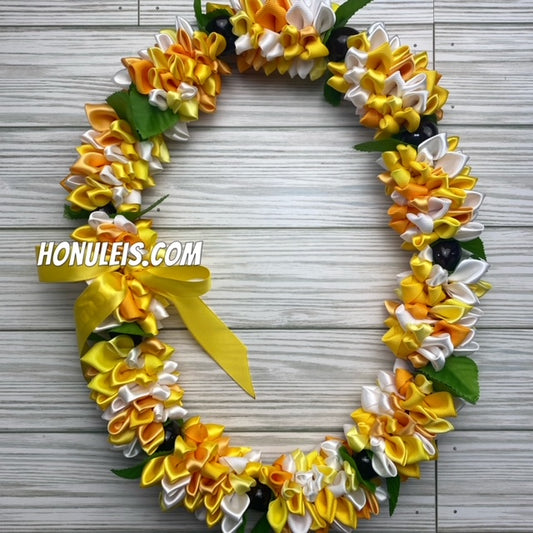 Ribbon Petal Lei - Yellow & Gold