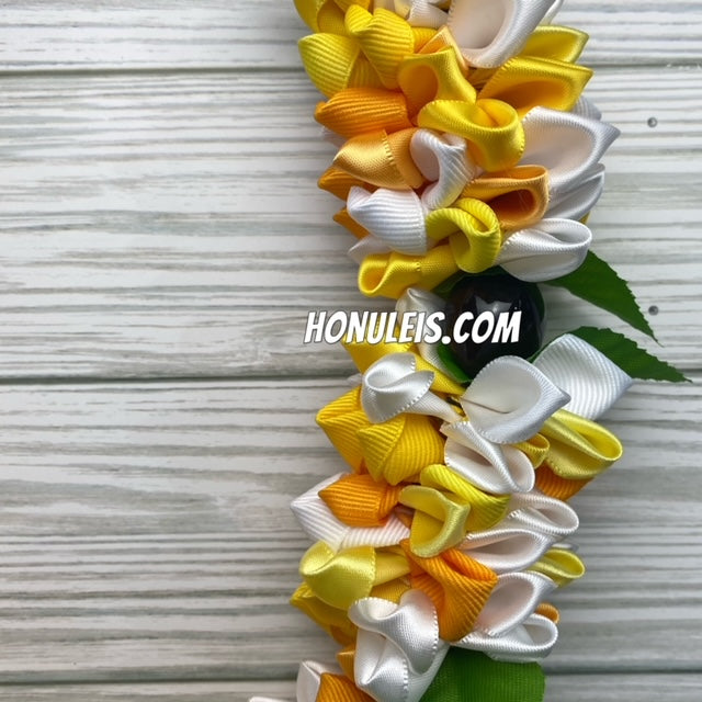 Ribbon Petal Lei - Yellow & Gold