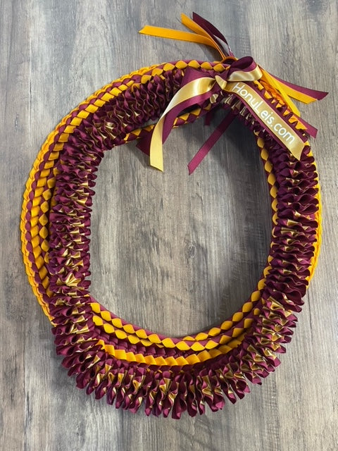 3 Lei Pack - Burgundy & Gold