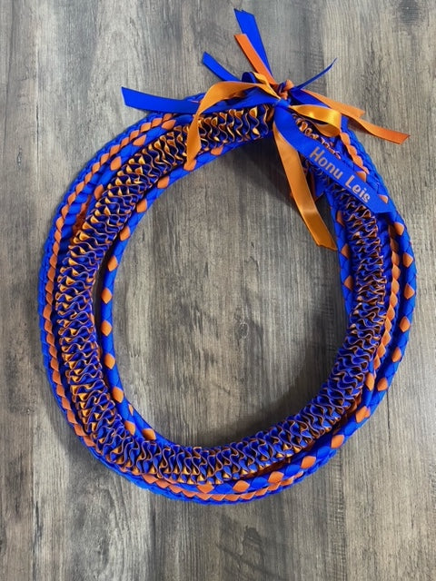 3 Lei Pack - Orange & Royal Blue